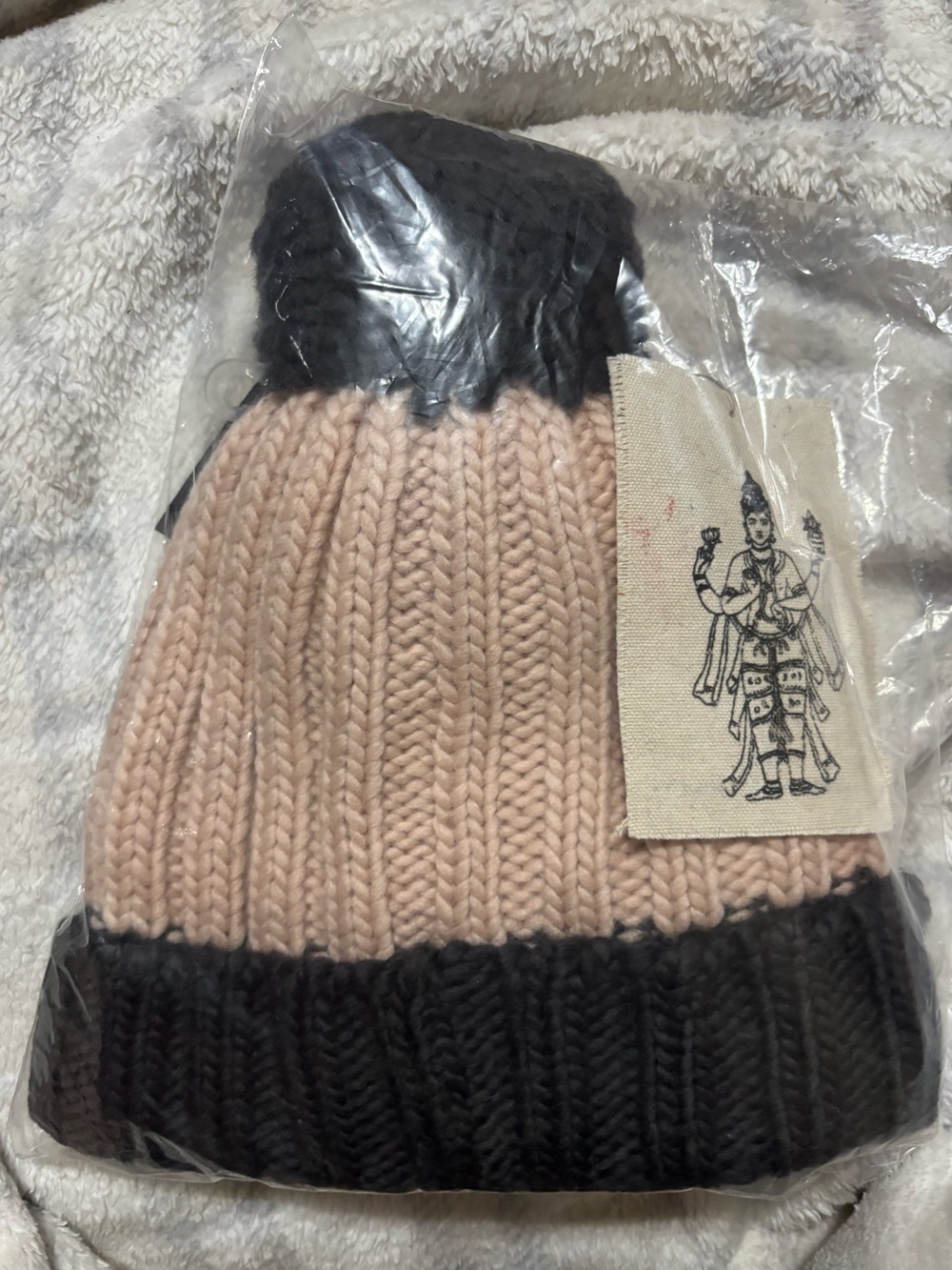 Cherry Pom Hat - Pink and Black - Picture 3 of 4